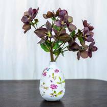 Vase décoratif fleuri blanc Ø11cm H17.5cm