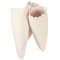 Article Vases décoratifs en forme de cône en céramique beige 14,5 cm x 15 x 21 cm