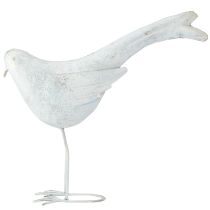 Article Oiseau décoratif en métal Figurine décorative vintage blanc doré 35x32,5cm
