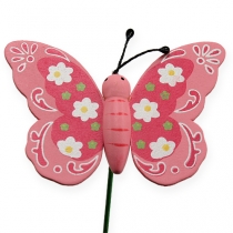 Article Papillon sur bâton 8cm 18pcs