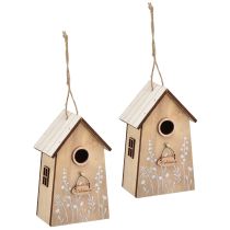 Article Décoration pour nichoir à oiseaux suspendu blanc naturel 14,5cm 2 pcs