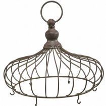 Article Couronne décorative à suspendre couronne métal antique 6 crochets Ø28cm