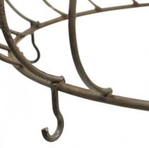 Article Couronne décorative à suspendre couronne métal antique 6 crochets Ø28cm