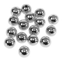 Article Perles décoratives argent métallisé 14mm 35pcs