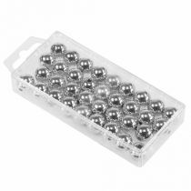 Article Perles décoratives argent métallisé 14mm 35 pcs