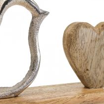 Présentoir déco coeur et colombes décoration mariage 30×5×12cm
