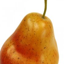 Déco poire jaune rouge, déco fruits, mannequin alimentaire 12,5cm