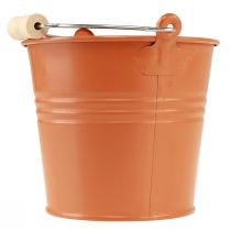 Article Jardinière seau déco métal marron orange Ø16cm H14,5cm 1,6L