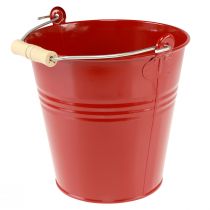 Article Jardinière seau déco métal rouge Ø22cm H21,5cm 6L