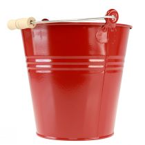 Article Jardinière seau déco métal rouge Ø22cm H21,5cm 6L