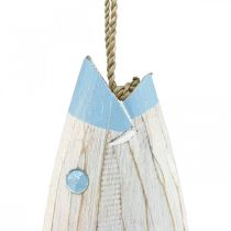 Déco poisson bois Poisson en bois à suspendre bleu clair H57,5cm