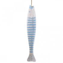 Article Poisson déco bois poisson en bois à suspendre bleu clair H57,5cm