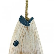 Article Déco poisson bois Poisson en bois à suspendre Bleu foncé H57,5cm