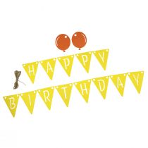 Article Guirlande décorative de chaîne de fanions d&#39;anniversaire en feutre jaune orange 300cm