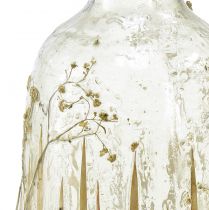 Article Vase décoratif en verre à décor de gypsophile véritable Ø9,5cm H18cm