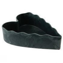 Article Bol coeur décoratif plastique anthracite 21×14,5×5,5cm