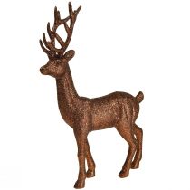 Déco cerf renne décoration cuivre figure paillettes H37cm