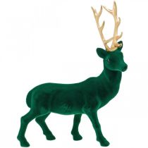 Article Déco cerf debout or vert décoration de Noël figure 40cm