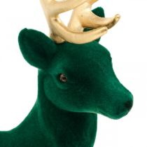 Article Déco cerf debout or vert décoration de Noël figure 40cm