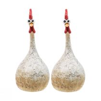 Article Poulets décoratifs figurines décoratives Décoration de Pâques poulet drôle H15cm 2 pcs