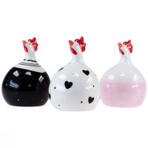 Article Poulets décoratifs figurines de décoration de Pâques coq 11,5 cm 3pcs