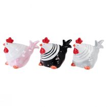 Article Poulets décoratifs figurines de décoration de Pâques poule 8,5 cm 3pcs