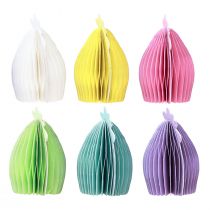 Article Poulets décoratifs en papier nid d'abeille 11×6m5×12cm 6pcs
