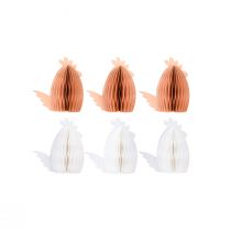 Article Papier nid d&#39;abeille poulet décoratif blanc orange 5,5×3,5×6cm 6 pcs