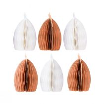 Article Papier nid d'abeille poulet décoratif blanc orange 5,5×3,5×6cm 6 pcs