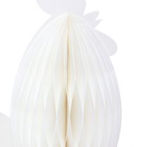 Article Papier nid d&#39;abeille coq de poulet décoratif blanc orange 7,5 × 4,5 × 8 cm 6 pièces