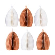 Article Poulet décoratif coq papier nid d'abeille blanc orange 7,5×4,5×8cm 6 pcs