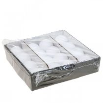 Article Bougies boules blanches, décoration de table haut de gamme, éclairage d'ambiance pour mariages et Avent, Ø60 mm, lot de 16