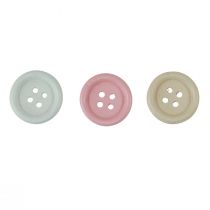 Article Boutons décoratifs pour travaux manuels bois Ø2cm rose crème blanc 210pcs