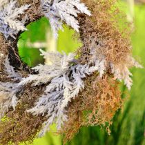 Article Couronne déco herbe de pampa artificielle crème, couronne de porte marron Ø60cm