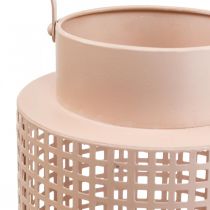 Article Lanterne décorative lanterne en métal rose avec anse Ø18cm H29cm