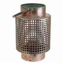 Article Lanterne décorative lanterne métal avec anse rosace Ø18cm H29cm