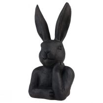 Article Lapin de Pâques décoratif Buste de lapin noir Décoration de Pâques 22,5 cm