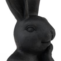 Article Lapin de Pâques décoratif Buste de lapin noir Décoration de Pâques 22,5 cm