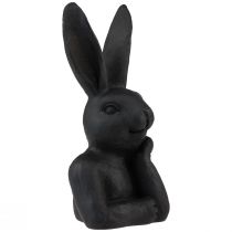 Article Lapin de Pâques décoratif Buste de lapin noir Décoration de Pâques 22,5 cm