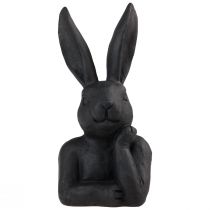 Article Lapin de Pâques décoratif Buste de lapin noir Décoration de Pâques 22,5 cm