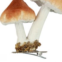 Article Champignons décoratifs avec pince décoration d&#39;automne floqués assortis 9cm 3pcs