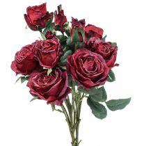 Article Roses déco roses artificielles rouges fleurs en soie 50cm 3pcs