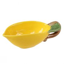 Bol à citron décoratif bol à citron en céramique jaune 17×8cm