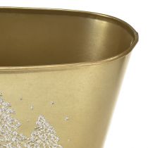 Article Bol ovale décoratif, cache-pot en forme de sapin de Noël, doré, 24 × 13 × 12,5 cm