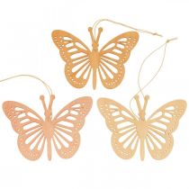Article Papillons décoratifs à suspendre Orange/Rose/Jaune 12 cm 12 pièces