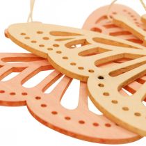 Article Papillons décoratifs à suspendre Orange/Rose/Jaune 12 cm 12 pièces