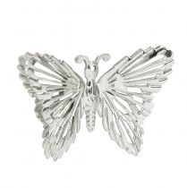 Article Papillons décoratifs en métal à suspendre argenté 5cm 30 pcs