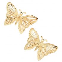 Papillons décoratifs en métal à suspendre doré 5cm 30pcs