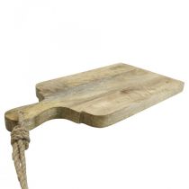 Article Planche plateau déco bois véritable avec anse plateau bois L38cm