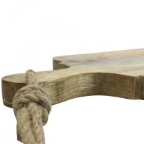 Article Planche plateau déco bois véritable avec anse plateau bois L38cm